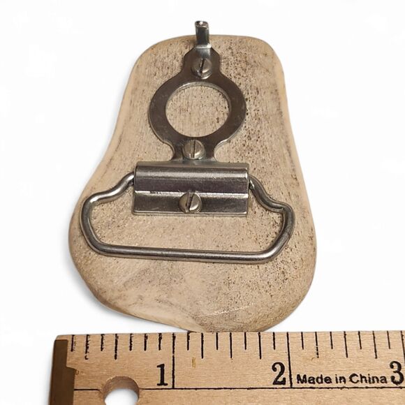 Vintage Deer Antler Belt Buckle, Hand-carved - Picture 3 of 5